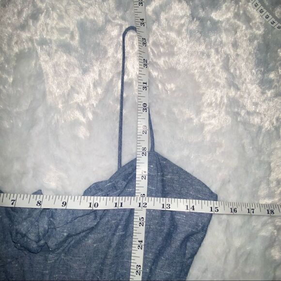 Madewell Chambray Tie-Front Cutout Cami Dress size 0 - Picture 7 of 9